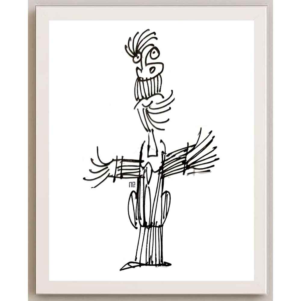 Nezih Danyal Tipler Kişiye Özel Sertifikalı Sınırlı Fine Art Karikatür Baskı NTP00323