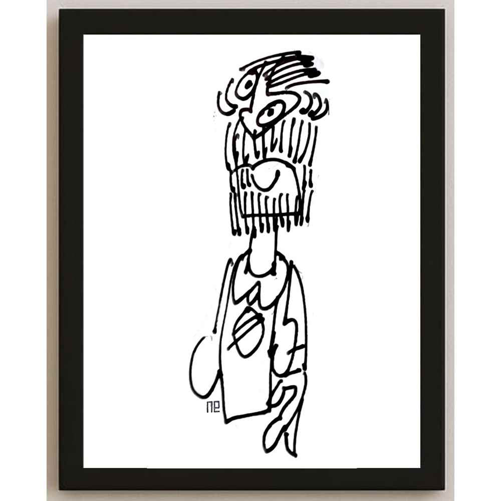 Nezih Danyal Tipler Kişiye Özel Sertifikalı Sınırlı Fine Art Karikatür Baskı NTP00325