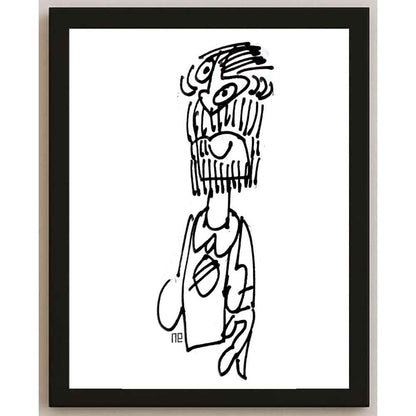 Nezih Danyal Tipler Kişiye Özel Sertifikalı Sınırlı Fine Art Karikatür Baskı NTP00325