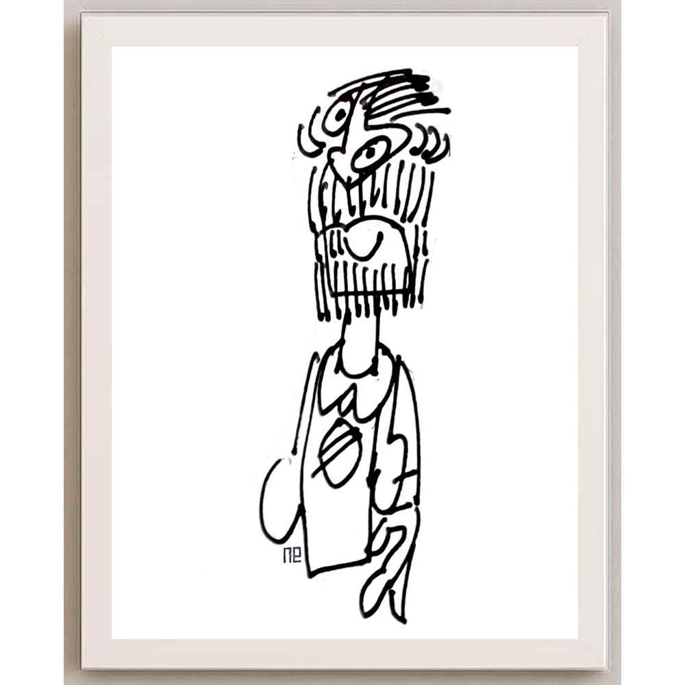 Nezih Danyal Tipler Kişiye Özel Sertifikalı Sınırlı Fine Art Karikatür Baskı NTP00325