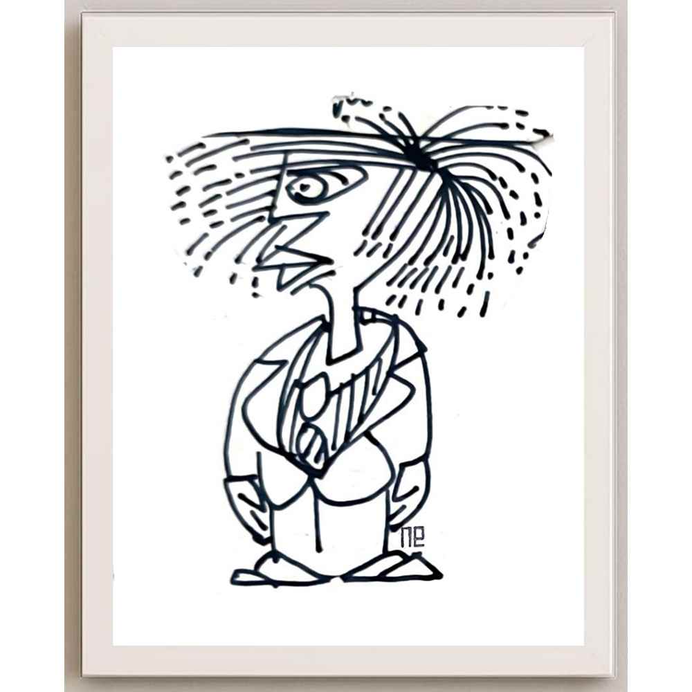 Nezih Danyal Tipler Kişiye Özel Sertifikalı Sınırlı Fine Art Karikatür Baskı NTP00331