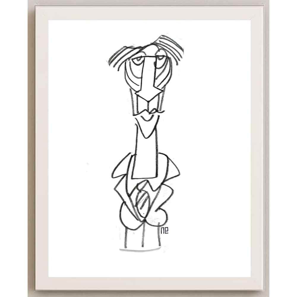 Nezih Danyal Tipler Kişiye Özel Sertifikalı Sınırlı Fine Art Karikatür Baskı NTP00334