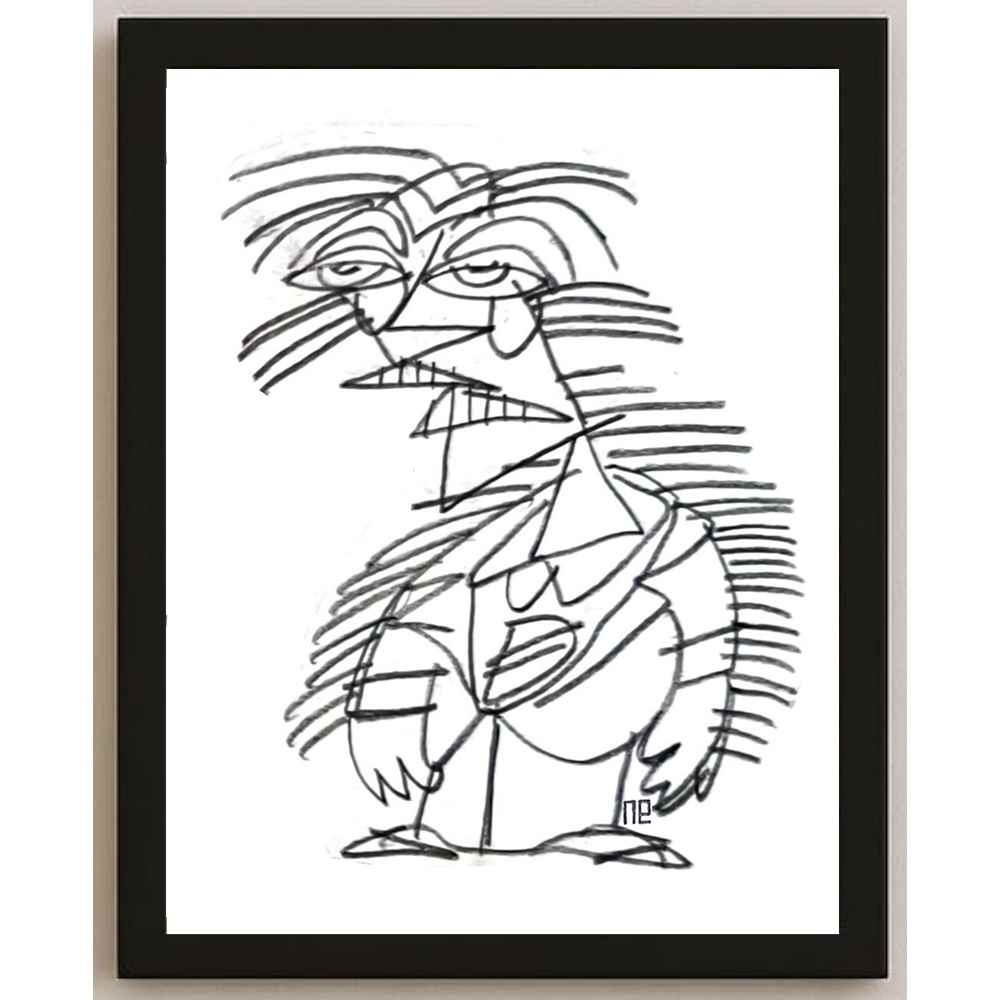 Nezih Danyal Tipler Kişiye Özel Sertifikalı Sınırlı Fine Art Karikatür Baskı NTP00335