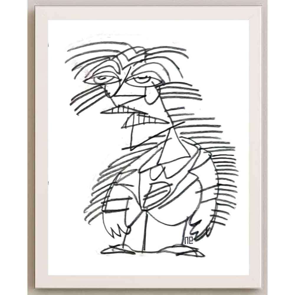 Nezih Danyal Tipler Kişiye Özel Sertifikalı Sınırlı Fine Art Karikatür Baskı NTP00335