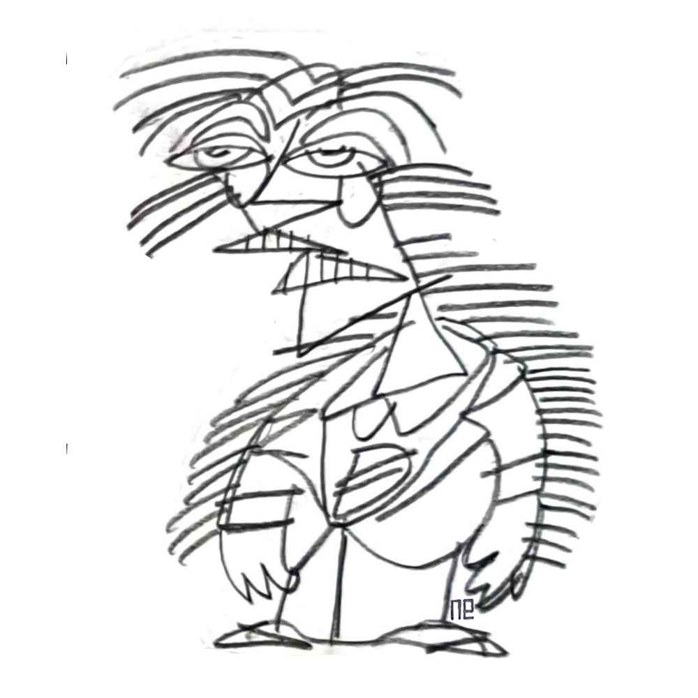 Nezih Danyal Tipler Kişiye Özel Sertifikalı Sınırlı Fine Art Karikatür Baskı NTP00335
