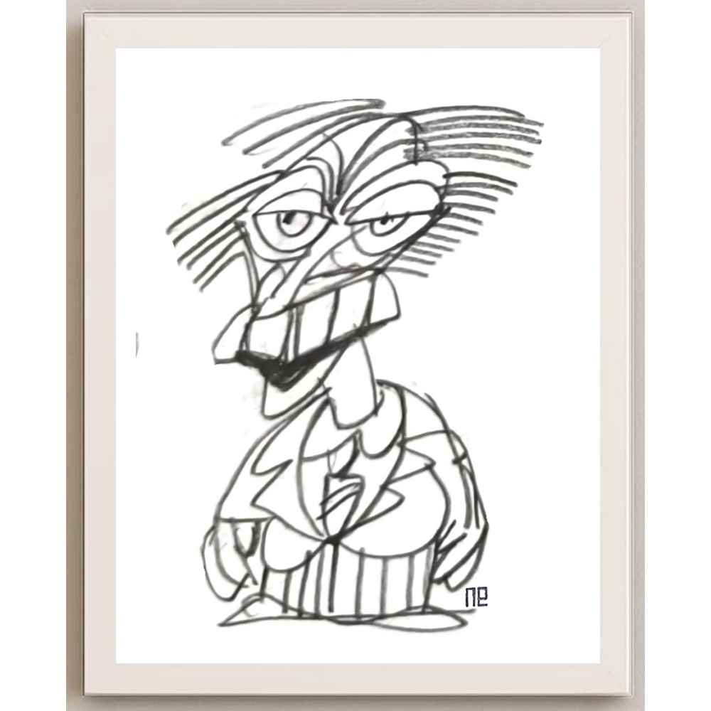 Nezih Danyal Tipler Kişiye Özel Sertifikalı Sınırlı Fine Art Karikatür Baskı NTP00337