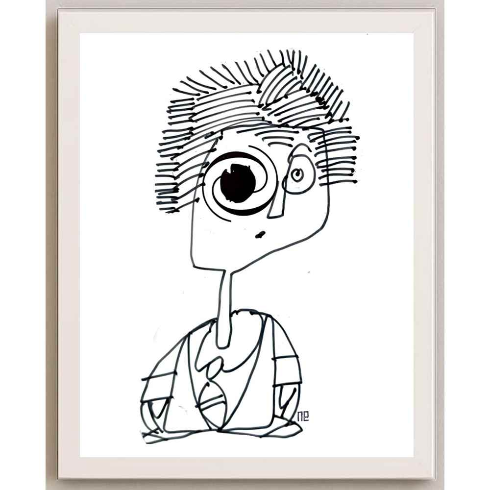 Nezih Danyal Tipler Kişiye Özel Sertifikalı Sınırlı Fine Art Karikatür Baskı NTP00338