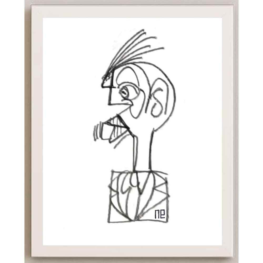 Nezih Danyal Tipler Kişiye Özel Sertifikalı Sınırlı Fine Art Karikatür Baskı NTP00346