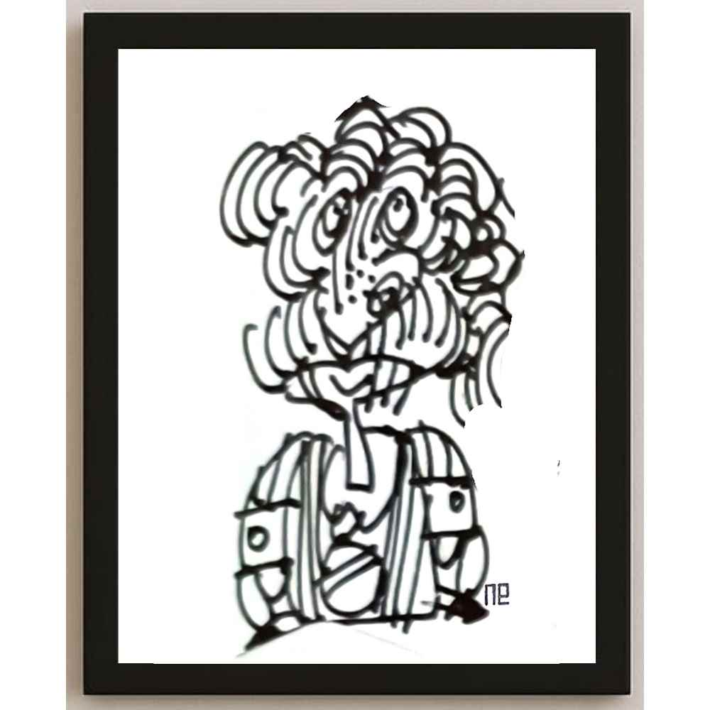 Nezih Danyal Tipler Kişiye Özel Sertifikalı Sınırlı Fine Art Karikatür Baskı NTP00352