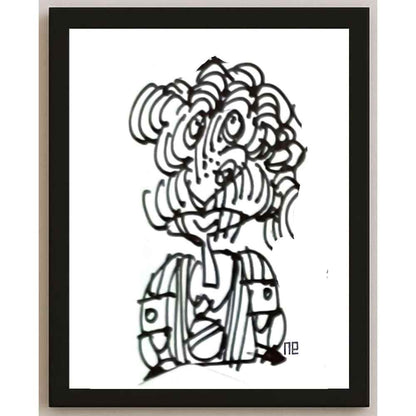 Nezih Danyal Tipler Kişiye Özel Sertifikalı Sınırlı Fine Art Karikatür Baskı NTP00352