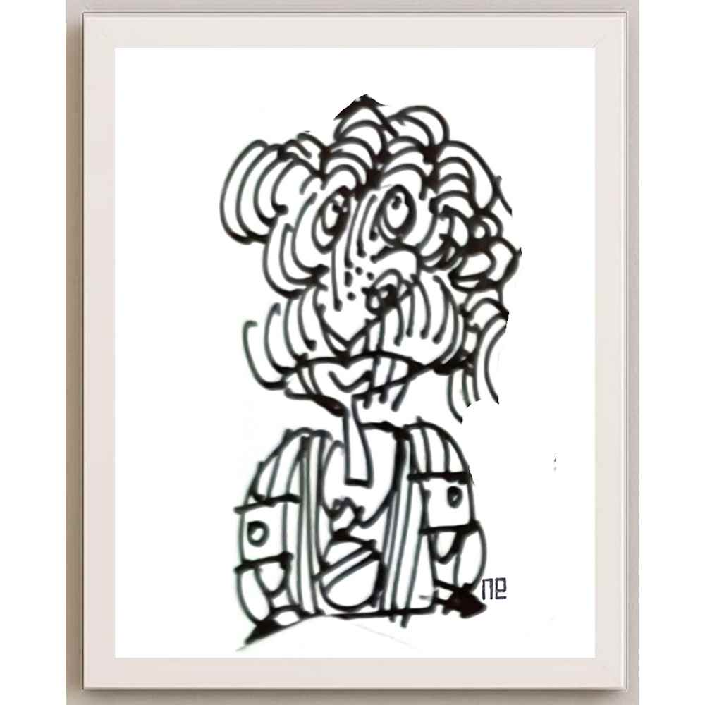 Nezih Danyal Tipler Kişiye Özel Sertifikalı Sınırlı Fine Art Karikatür Baskı NTP00352