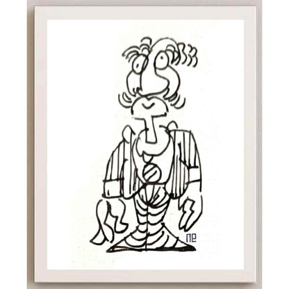 Nezih Danyal Tipler Kişiye Özel Sertifikalı Sınırlı Fine Art Karikatür Baskı NTP00357
