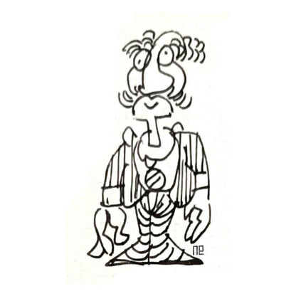 Nezih Danyal Tipler Kişiye Özel Sertifikalı Sınırlı Fine Art Karikatür Baskı NTP00357