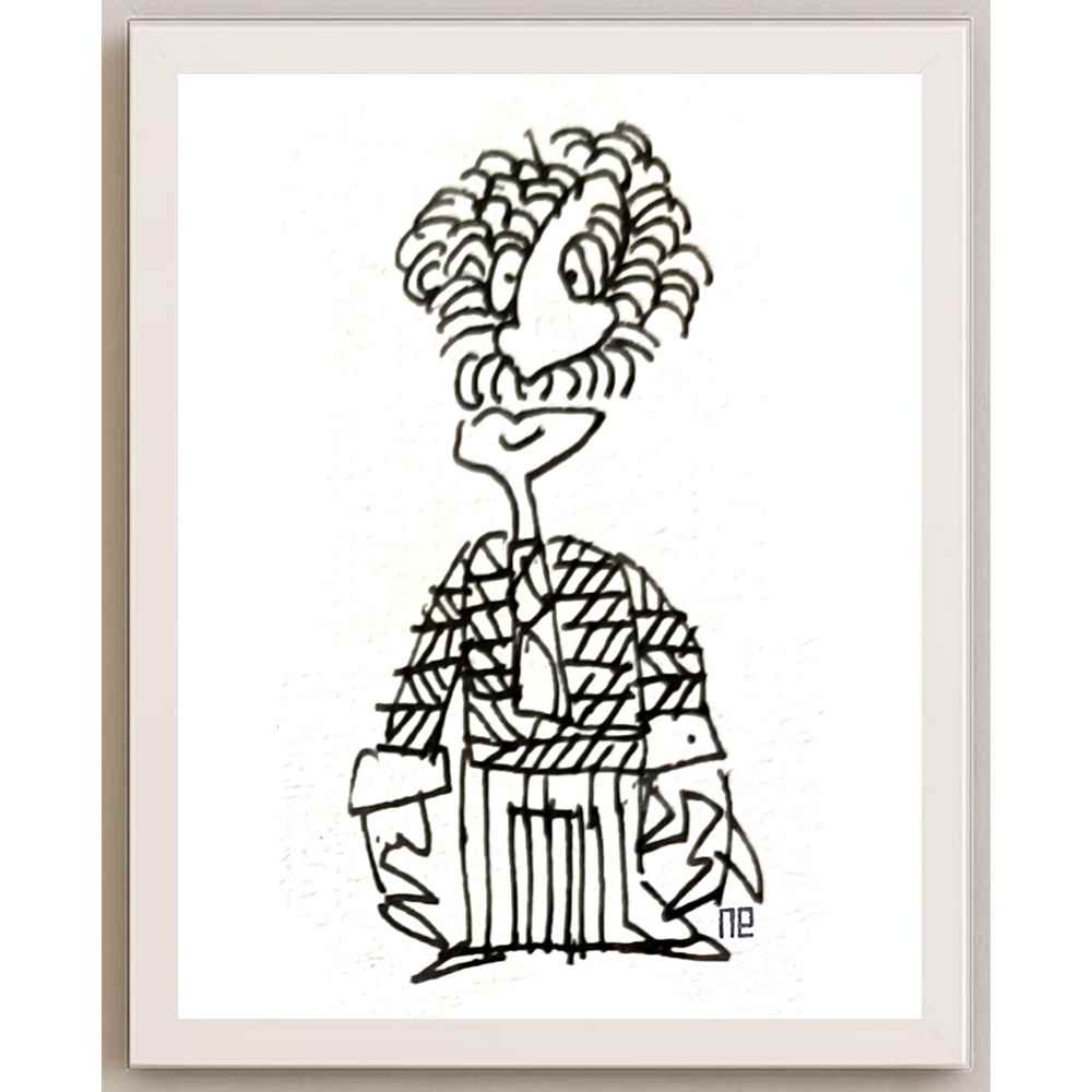 Nezih Danyal Tipler Kişiye Özel Sertifikalı Sınırlı Fine Art Karikatür Baskı NTP00359