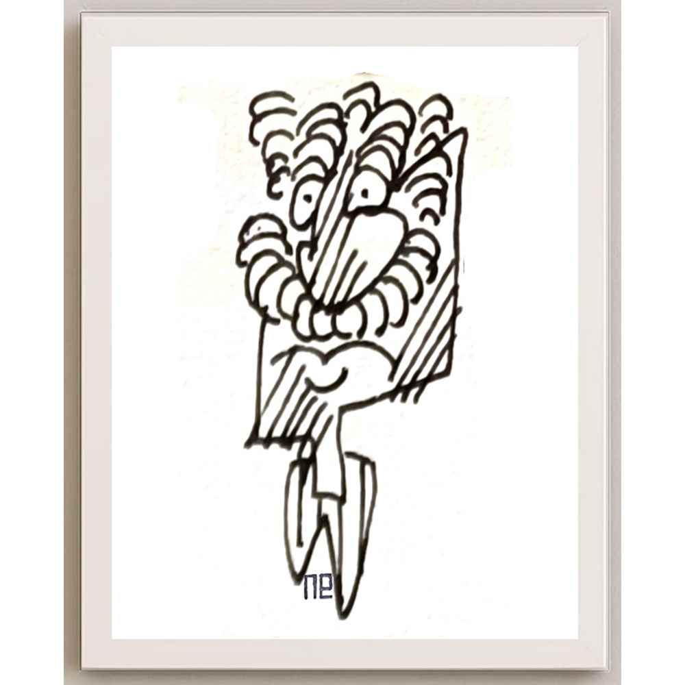 Nezih Danyal Tipler Kişiye Özel Sertifikalı Sınırlı Fine Art Karikatür Baskı NTP00360