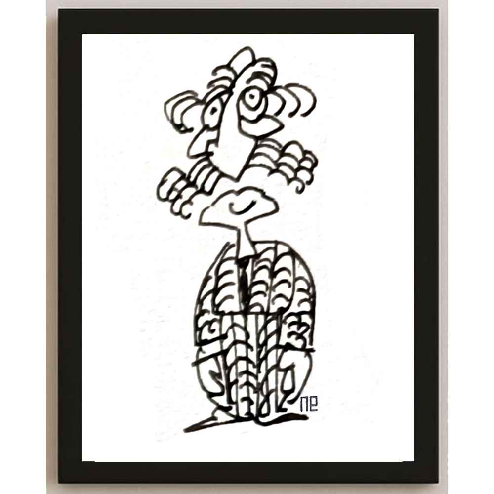 Nezih Danyal Tipler Kişiye Özel Sertifikalı Sınırlı Fine Art Karikatür Baskı NTP00362