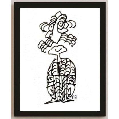 Nezih Danyal Tipler Kişiye Özel Sertifikalı Sınırlı Fine Art Karikatür Baskı NTP00362