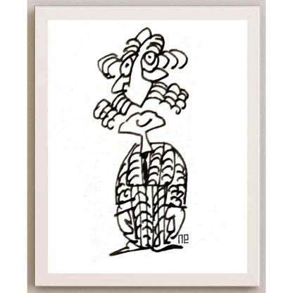 Nezih Danyal Tipler Kişiye Özel Sertifikalı Sınırlı Fine Art Karikatür Baskı NTP00362