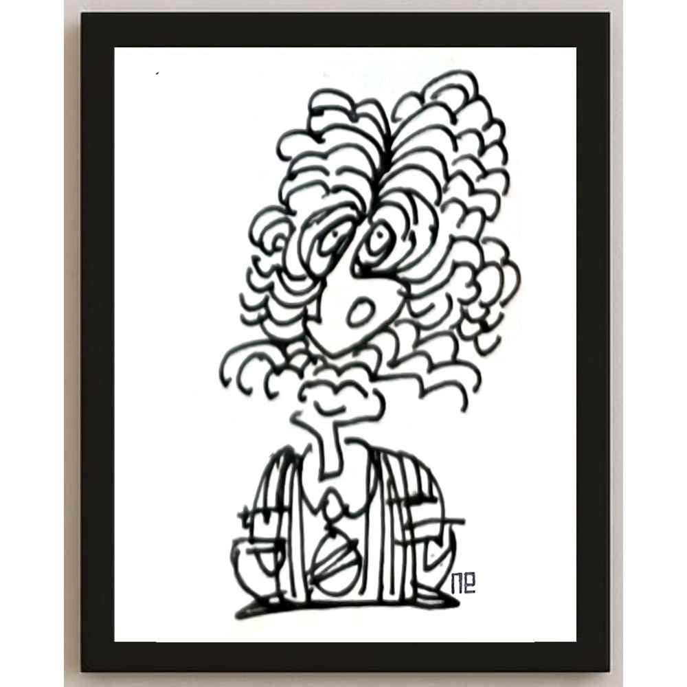 Nezih Danyal Tipler Kişiye Özel Sertifikalı Sınırlı Fine Art Karikatür Baskı NTP00377