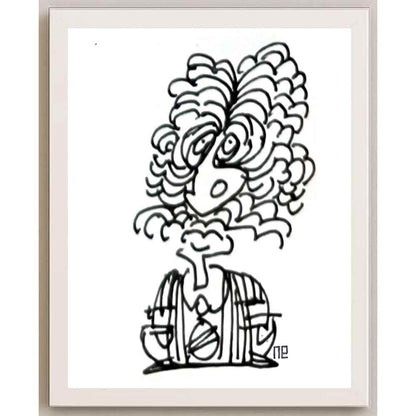 Nezih Danyal Tipler Kişiye Özel Sertifikalı Sınırlı Fine Art Karikatür Baskı NTP00377