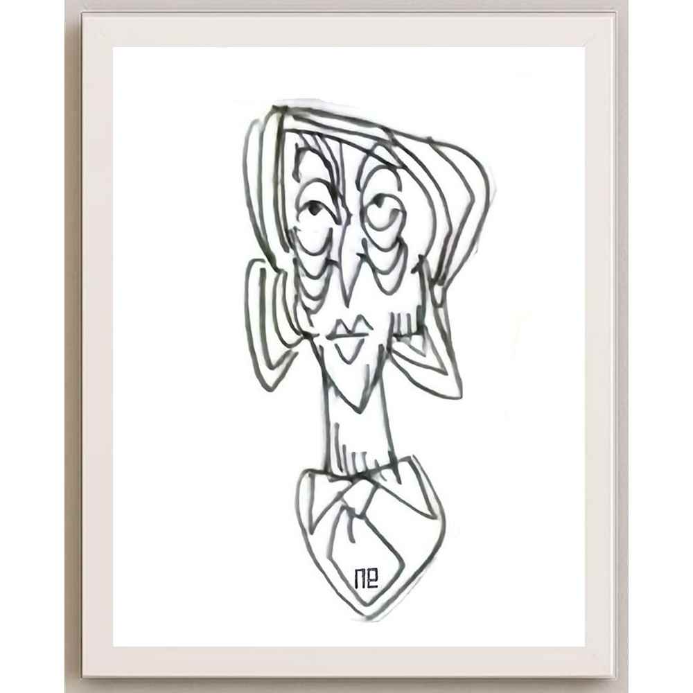 Nezih Danyal Tipler Kişiye Özel Sertifikalı Sınırlı Fine Art Karikatür Baskı NTP00384