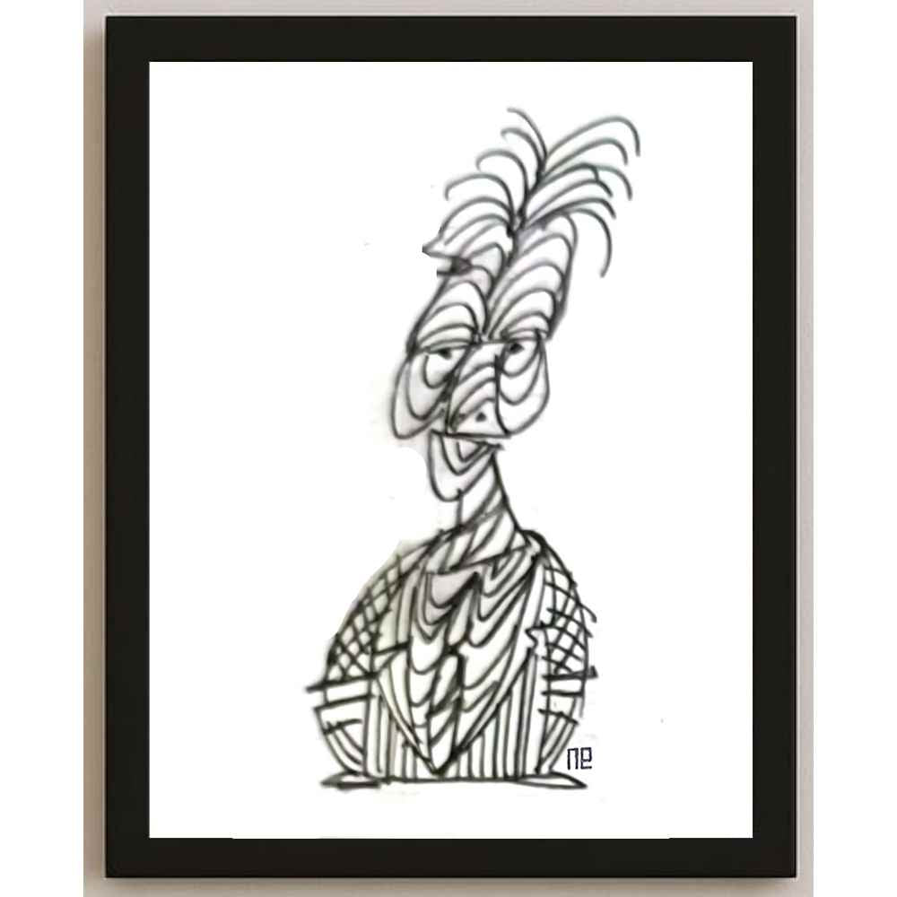 Nezih Danyal Tipler Kişiye Özel Sertifikalı Sınırlı Fine Art Karikatür Baskı NTP00385