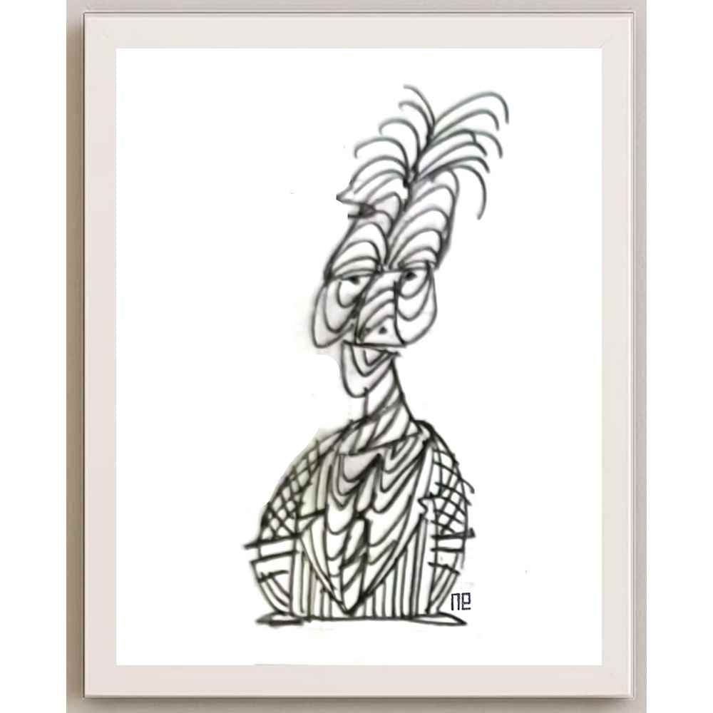 Nezih Danyal Tipler Kişiye Özel Sertifikalı Sınırlı Fine Art Karikatür Baskı NTP00385