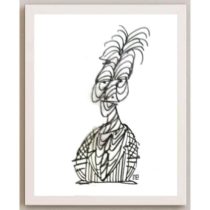 Nezih Danyal Tipler Kişiye Özel Sertifikalı Sınırlı Fine Art Karikatür Baskı NTP00385