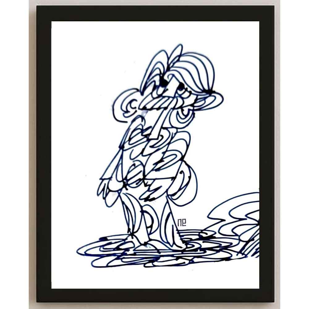 Nezih Danyal Tipler Kişiye Özel Sertifikalı Sınırlı Fine Art Karikatür Baskı NTP00386