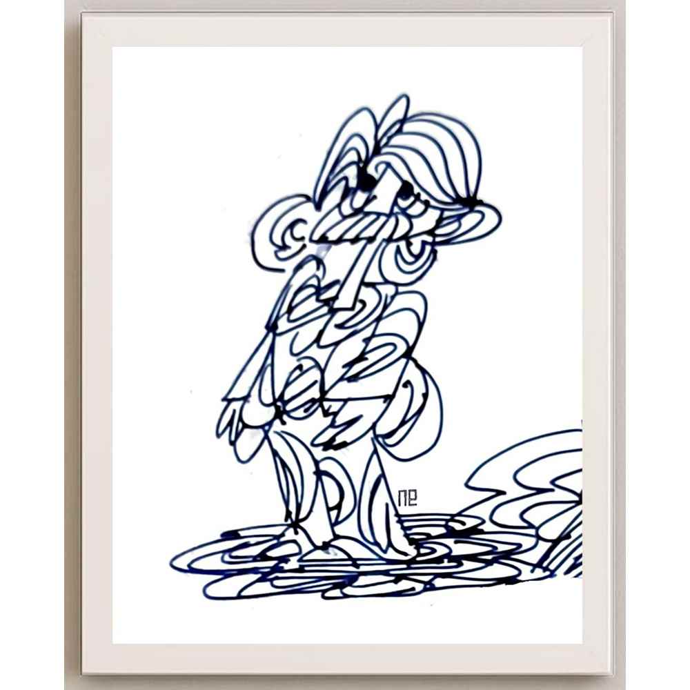 Nezih Danyal Tipler Kişiye Özel Sertifikalı Sınırlı Fine Art Karikatür Baskı NTP00386