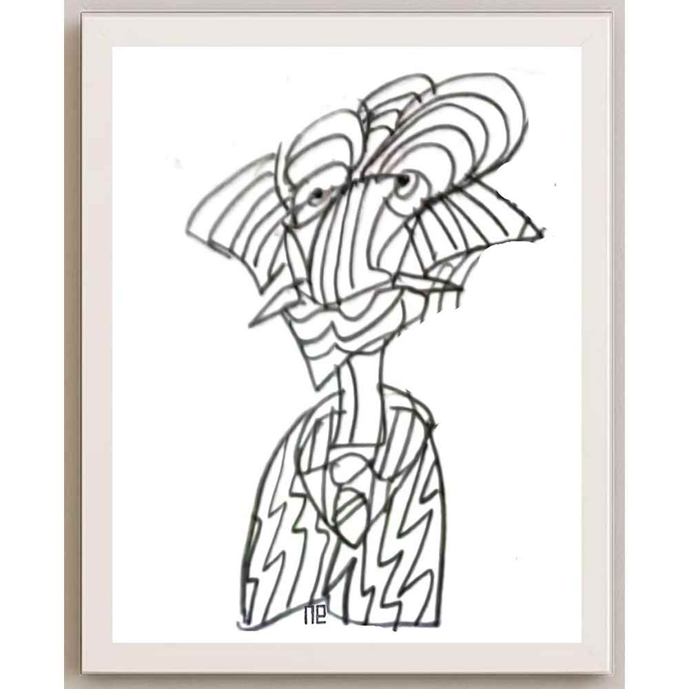 Nezih Danyal Tipler Kişiye Özel Sertifikalı Sınırlı Fine Art Karikatür Baskı NTP00398