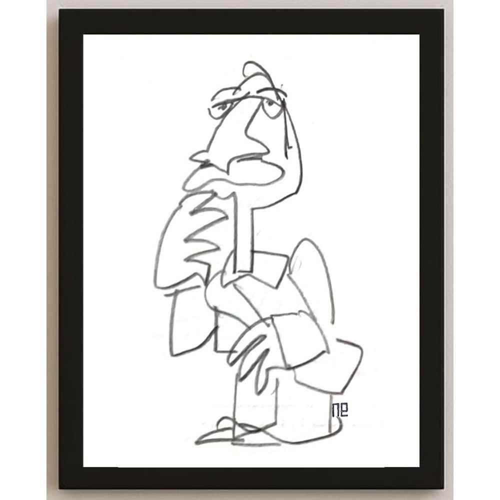 Nezih Danyal Tipler Kişiye Özel Sertifikalı Sınırlı Fine Art Karikatür Baskı NTP00416
