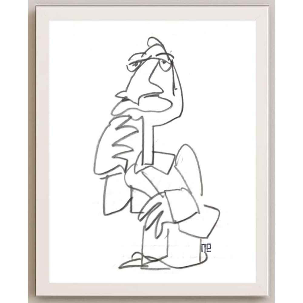 Nezih Danyal Tipler Kişiye Özel Sertifikalı Sınırlı Fine Art Karikatür Baskı NTP00416
