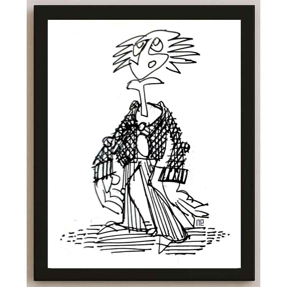 Nezih Danyal Tipler Kişiye Özel Sertifikalı Sınırlı Fine Art Karikatür Baskı NTP00420