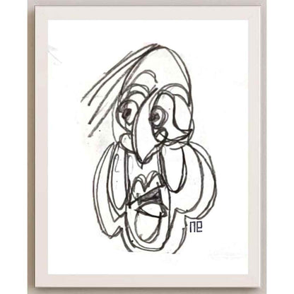 Nezih Danyal Tipler Kişiye Özel Sertifikalı Sınırlı Fine Art Karikatür Baskı NTP00425