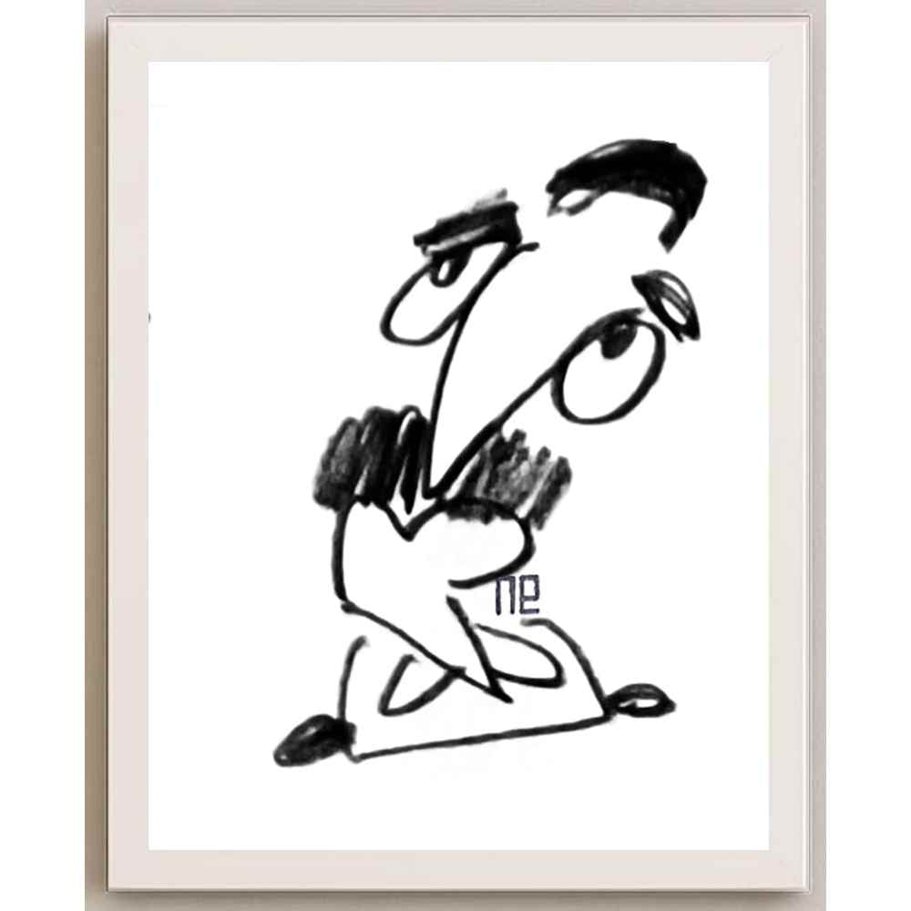 Nezih Danyal Tipler Kişiye Özel Sertifikalı Sınırlı Fine Art Karikatür Baskı NTP00443
