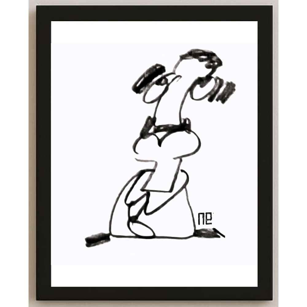 Nezih Danyal Tipler Kişiye Özel Sertifikalı Sınırlı Fine Art Karikatür Baskı NTP00444