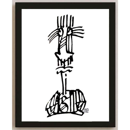 Nezih Danyal Tipler Kişiye Özel Sertifikalı Sınırlı Fine Art Karikatür Baskı NTP00454