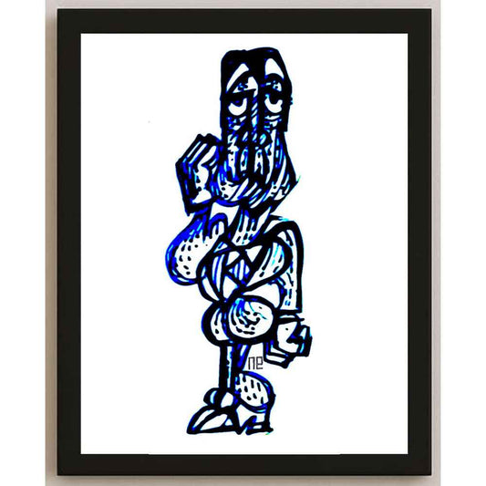 Nezih Danyal Tipler Kişiye Özel Sertifikalı Sınırlı Fine Art Karikatür Baskı NTP00458