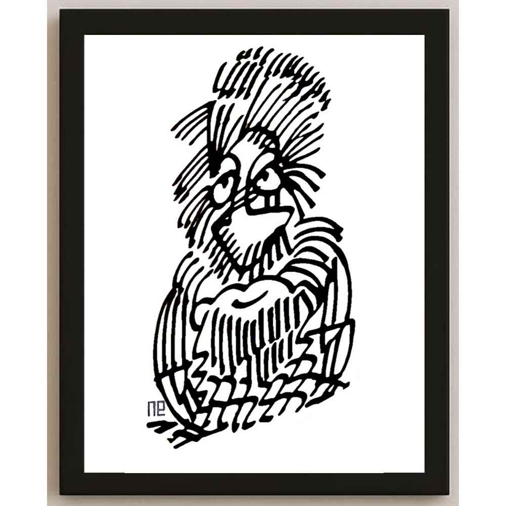 Nezih Danyal Tipler Kişiye Özel Sertifikalı Sınırlı Fine Art Karikatür Baskı NTP00460