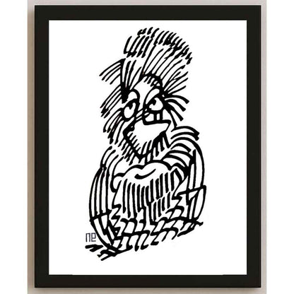 Nezih Danyal Tipler Kişiye Özel Sertifikalı Sınırlı Fine Art Karikatür Baskı NTP00460