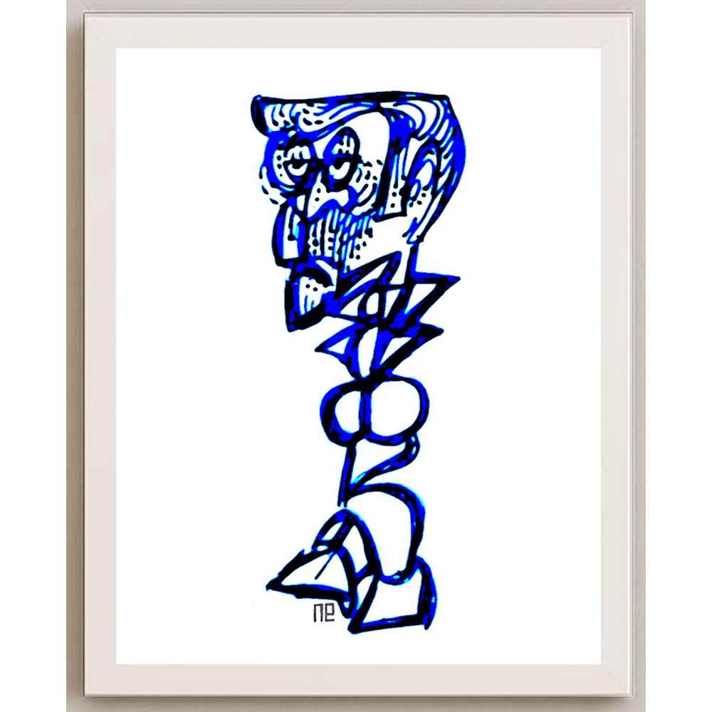 Nezih Danyal Tipler Kişiye Özel Sertifikalı Sınırlı Fine Art Karikatür Baskı NTP00461
