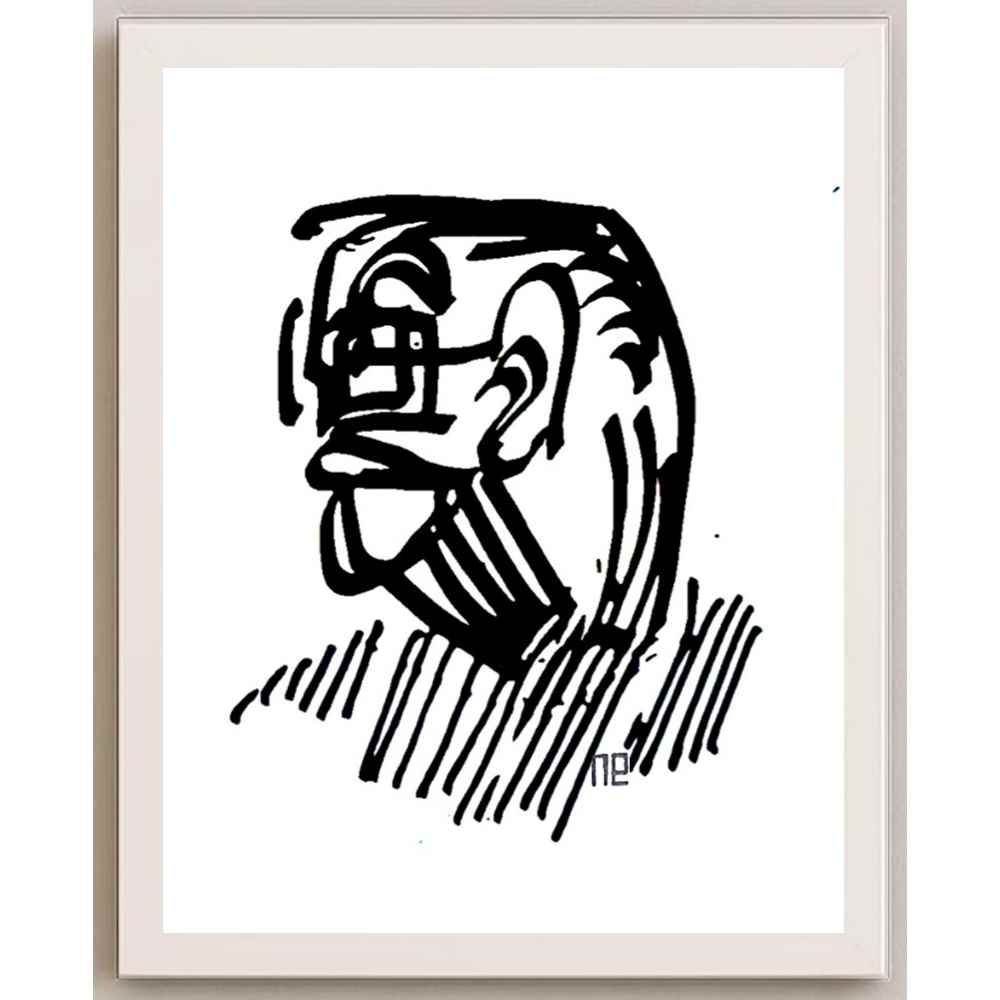 Nezih Danyal Tipler Kişiye Özel Sertifikalı Sınırlı Fine Art Karikatür Baskı NTP00462