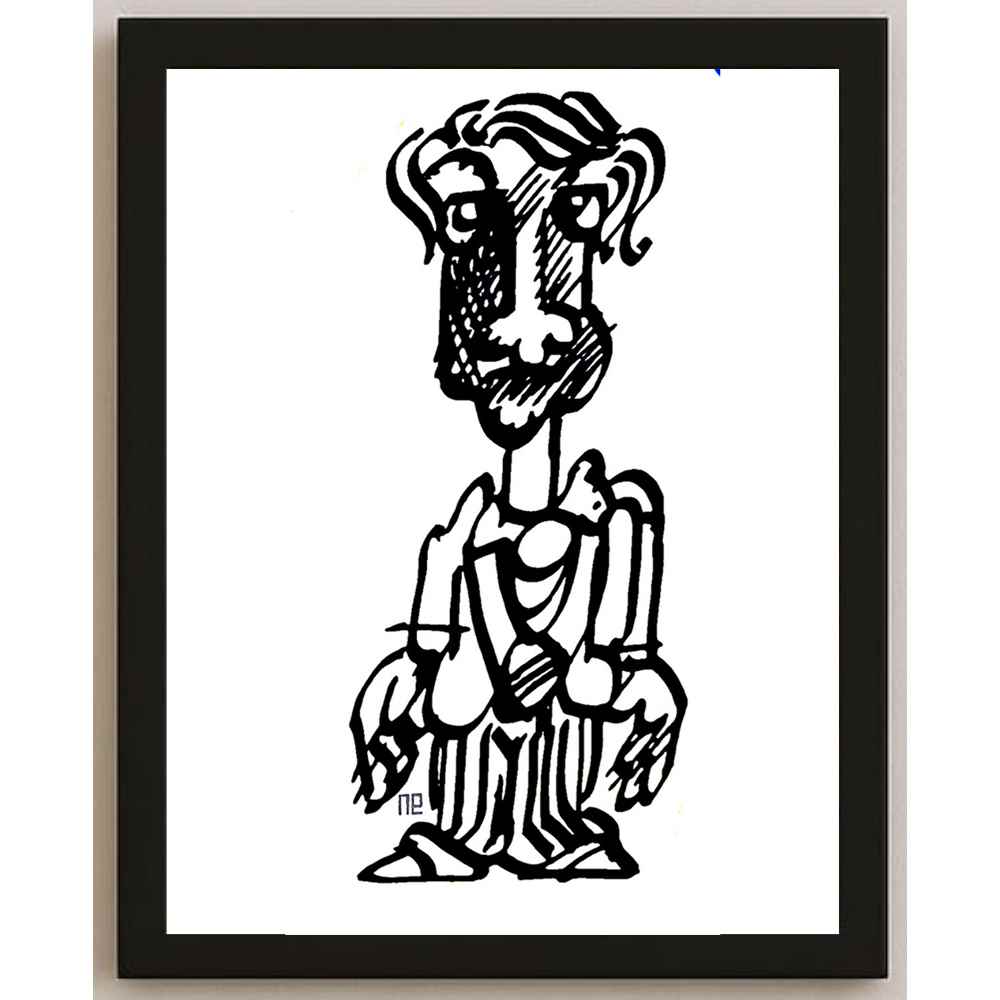 Nezih Danyal Tipler Kişiye Özel Sertifikalı Sınırlı Fine Art Karikatür Baskı NTP00463