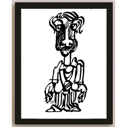 Nezih Danyal Tipler Kişiye Özel Sertifikalı Sınırlı Fine Art Karikatür Baskı NTP00463