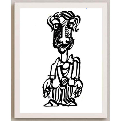 Nezih Danyal Tipler Kişiye Özel Sertifikalı Sınırlı Fine Art Karikatür Baskı NTP00463