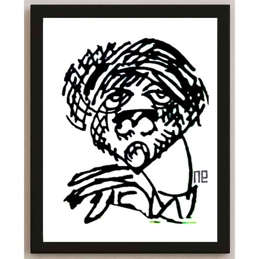 Nezih Danyal Tipler Kişiye Özel Sertifikalı Sınırlı Fine Art Karikatür Baskı NTP00464