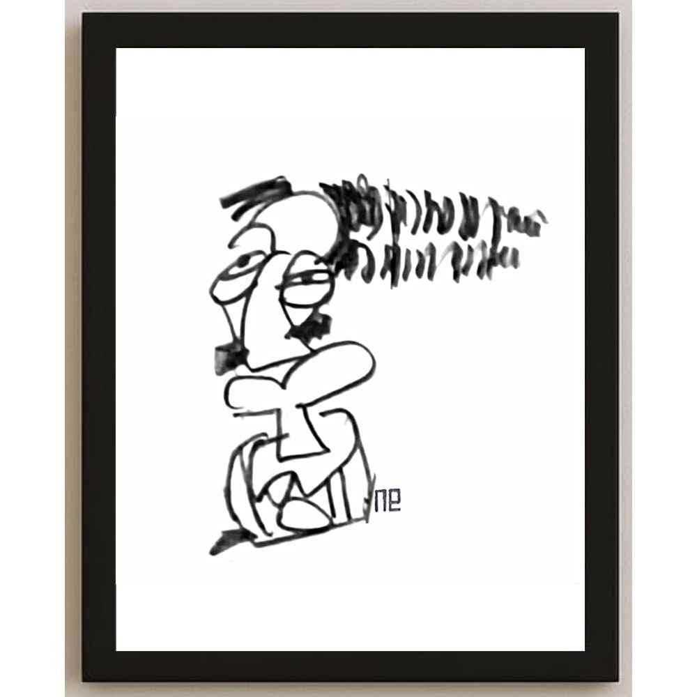 Nezih Danyal Tipler Kişiye Özel Sertifikalı Sınırlı Fine Art Karikatür Baskı NTP00469