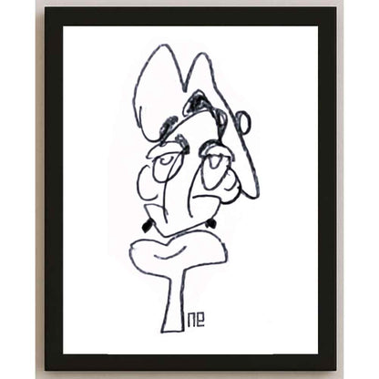 Nezih Danyal Tipler Kişiye Özel Sertifikalı Sınırlı Fine Art Karikatür Baskı NTP00481