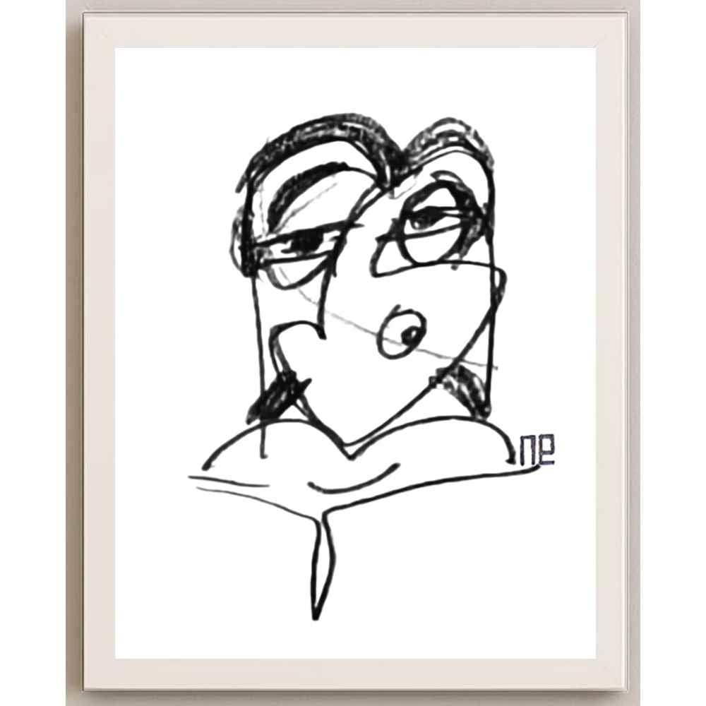 Nezih Danyal Tipler Kişiye Özel Sertifikalı Sınırlı Fine Art Karikatür Baskı NTP00482